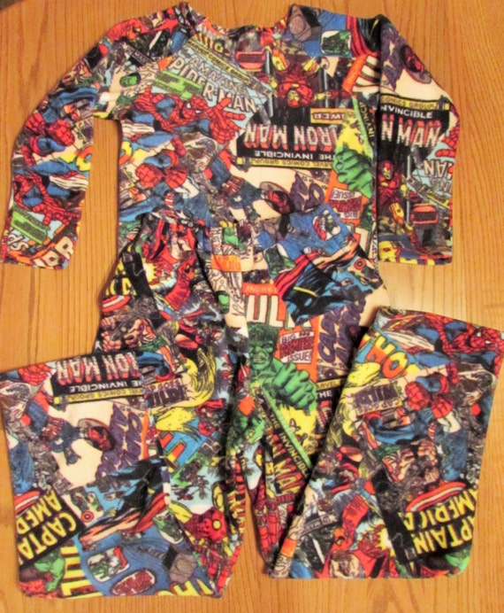 Fleece marvel comic pajamas/ 7 prints character fleece