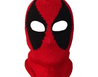 Deadpool Mask, Marvel Beanie Mask-Red Hood Mask- Superhero Mask- Movie Merc Newborn Child Teen - Halloween / Cosplay