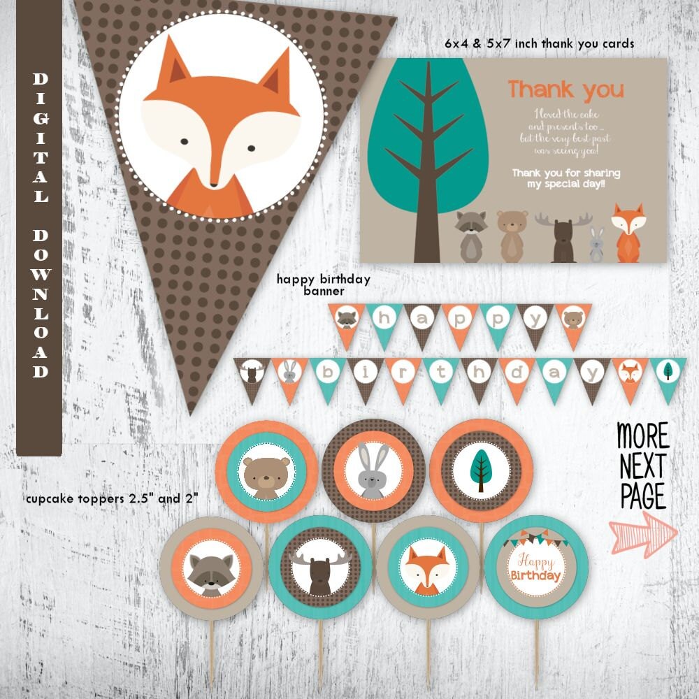 Woodland Forest Friends Party Printables Forest Friends