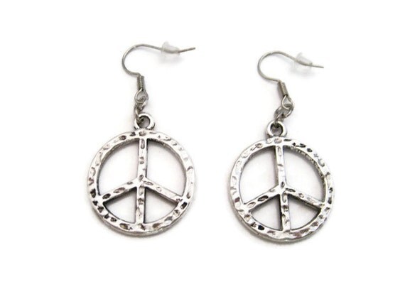 Peace Sign Earrings Peace Earrings Peace Sign Jewelry Peace