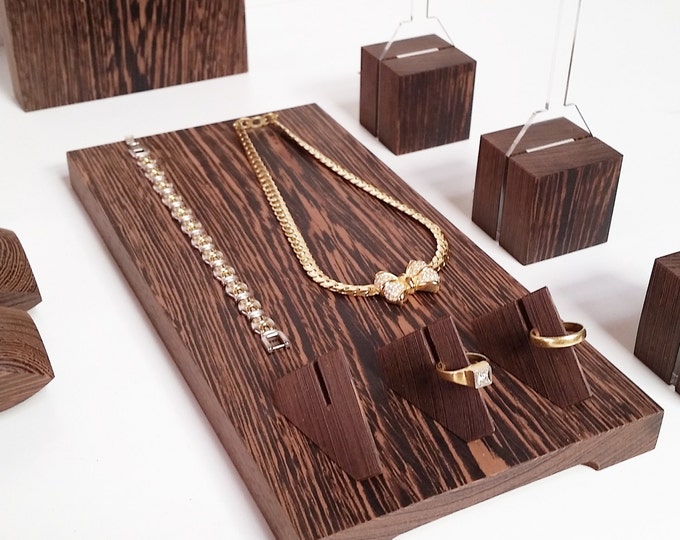 2 Jewelry Boards Flat Display Jewelry Storage Wooden Jewel Organiser Handmade For Craftshow And Shopwindow
