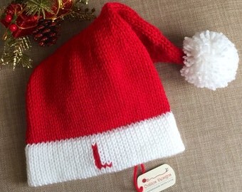 Monogrammed santa hat / Santa hat with Initials/ Personalized santa hat