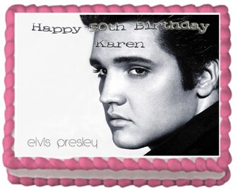 Elvis Birthday Cake Topper with FREE Personalization