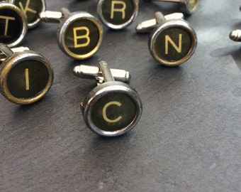 Typewriter black key cuff links