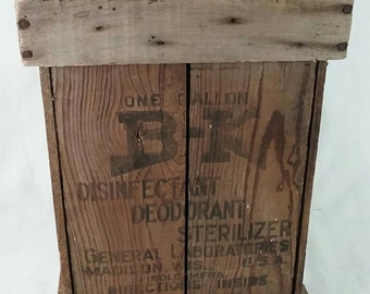 Vintage bk chemical advertising wood shipping crate box