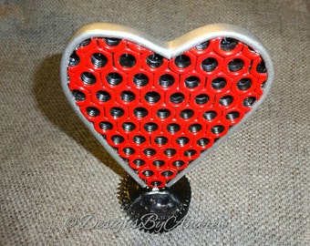 Upcycled Hex Nut Heart Sculpture