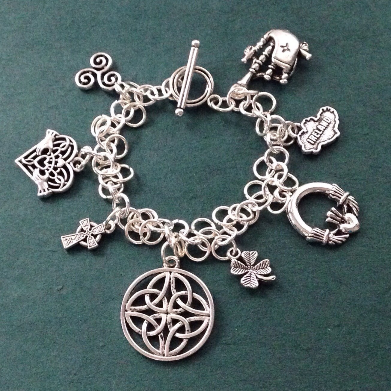 Irish Charm Bracelet Celtic Charm Bracelet Ireland Themed