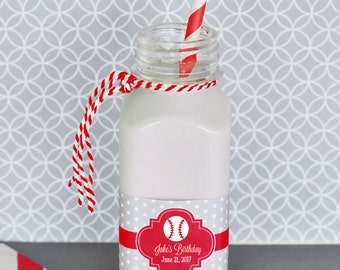 Personalized Kids Birthday French Square Plastic Bottles (Set of 24)