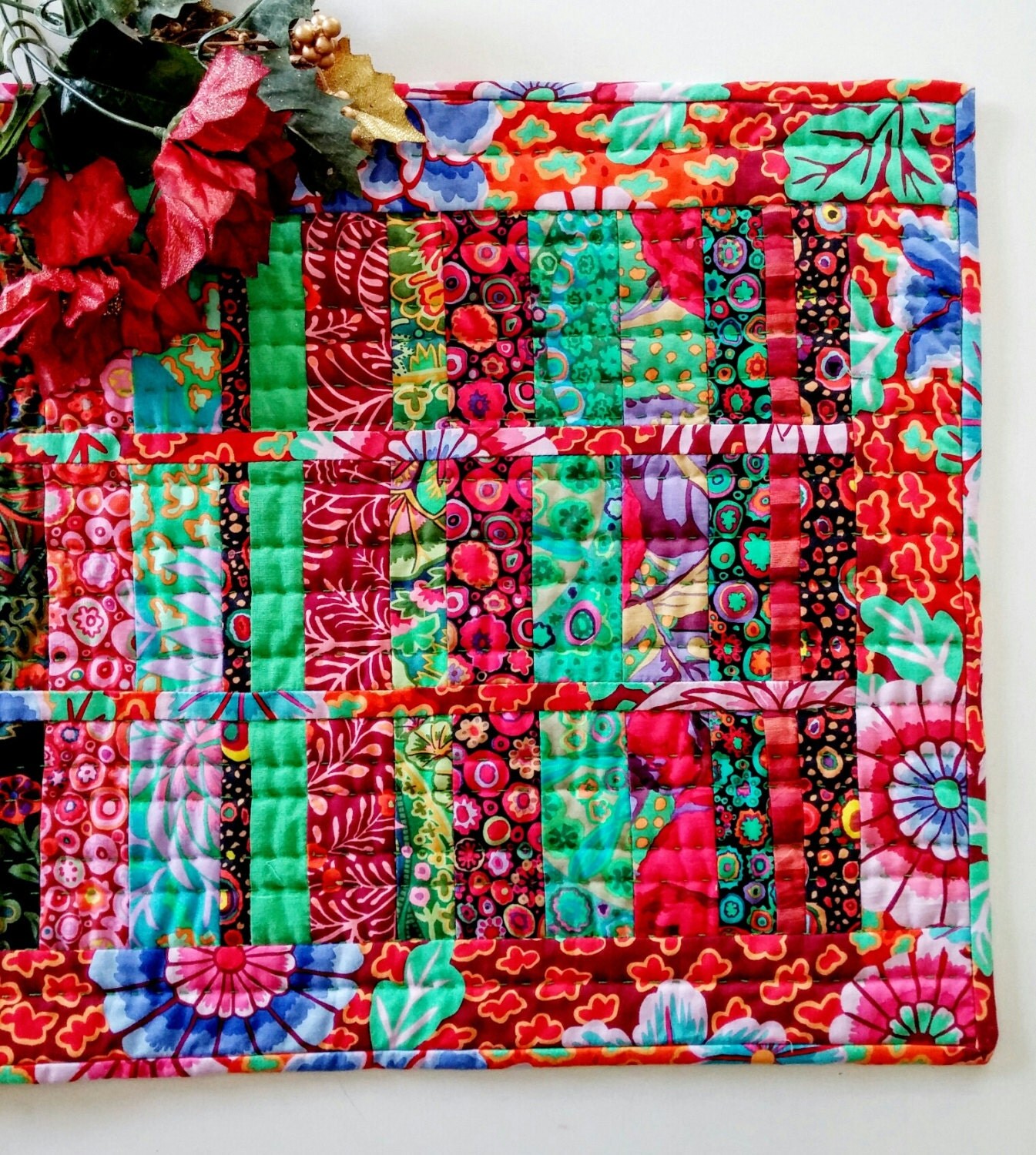 BOHEMIAN TABLE RUNNER Clearance Christmas Quilt Top Kaffe