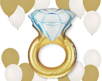 Engagement Ring Balloon Kit - Balloon Bouquet for any Bridal Shower or Engagement Party - Bachelorette Party Balloon Decorations