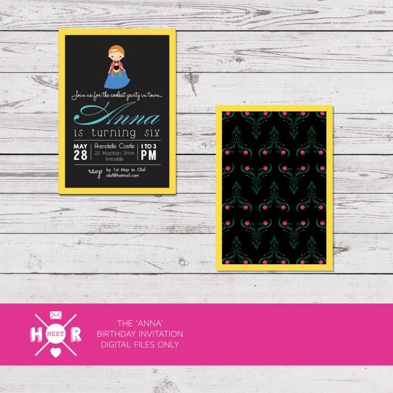 Printable - The 'Anna' Disney Frozen Princess Birthday Party Invitation Il_570xn