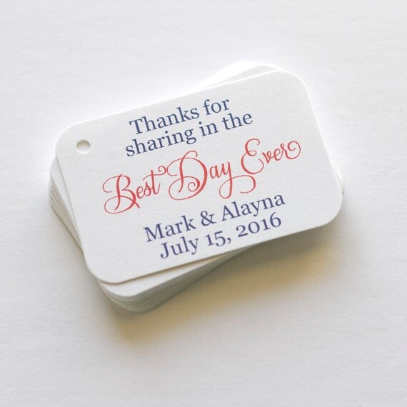 Best Day Ever Tags Wedding Favor Tags Small Wedding Favor