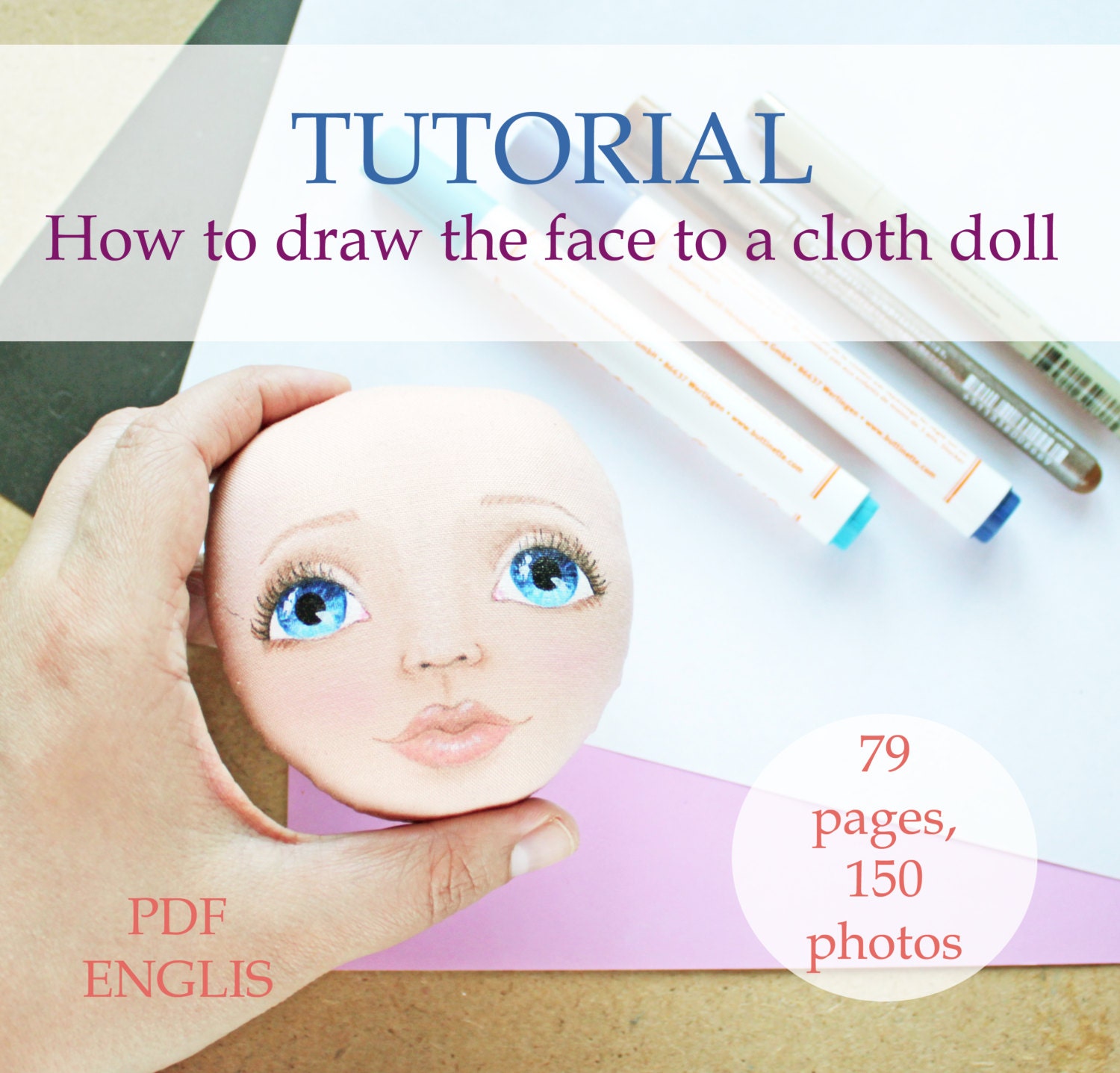 How to draw face Tutorial cloth doll pdf step by step