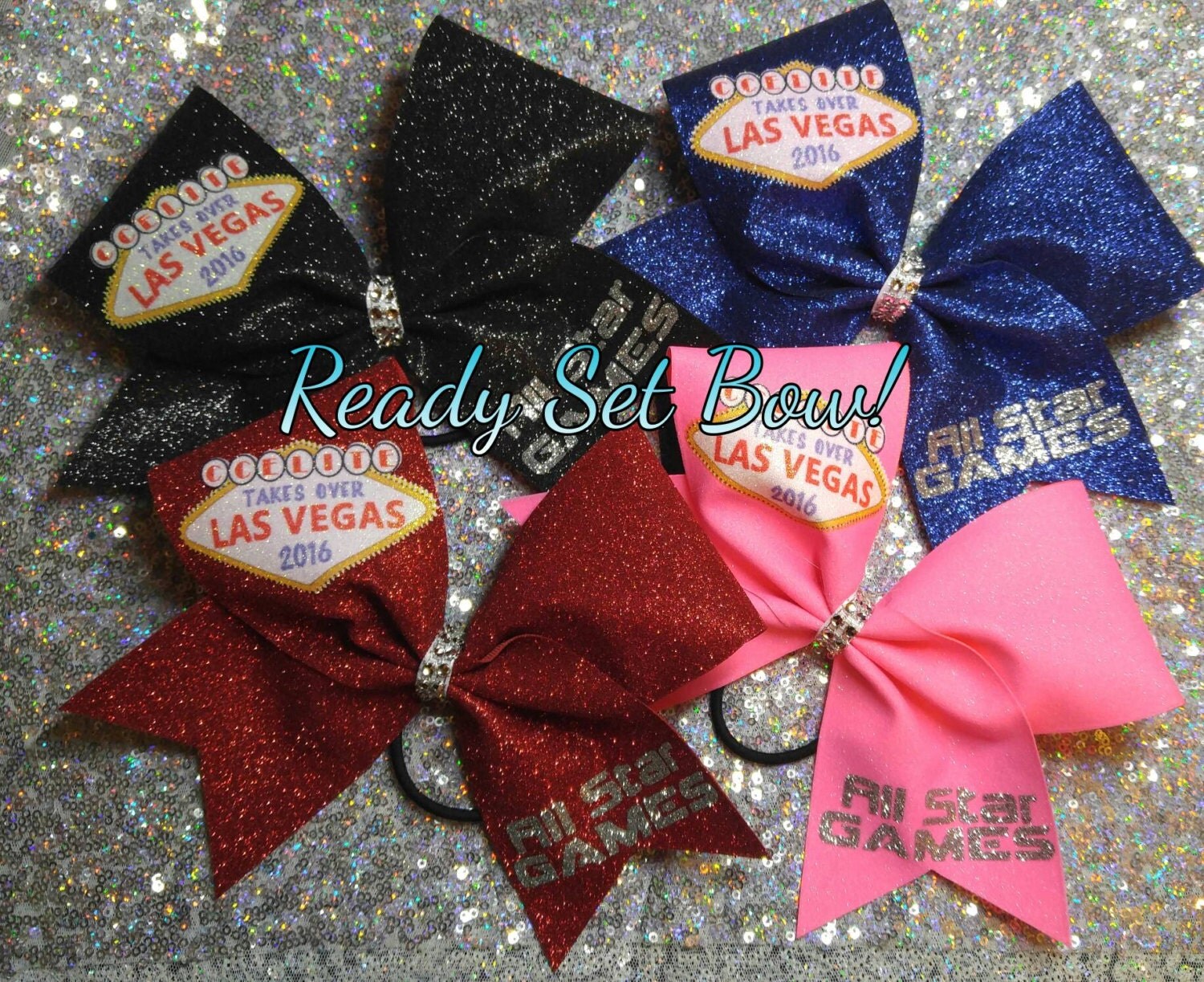 Las Vegas Cheer bow by ReadySetBows on Etsy