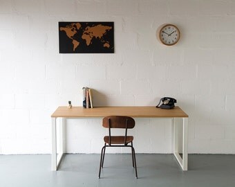 Desk, In Oak, Home Office Desk, Writing Desk, Industrial desk, Computer Desk, workstation, Handmade.
