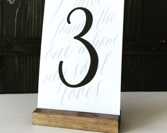 Table number holder, wood sign holder, menu holder, wood table number, wood card holder