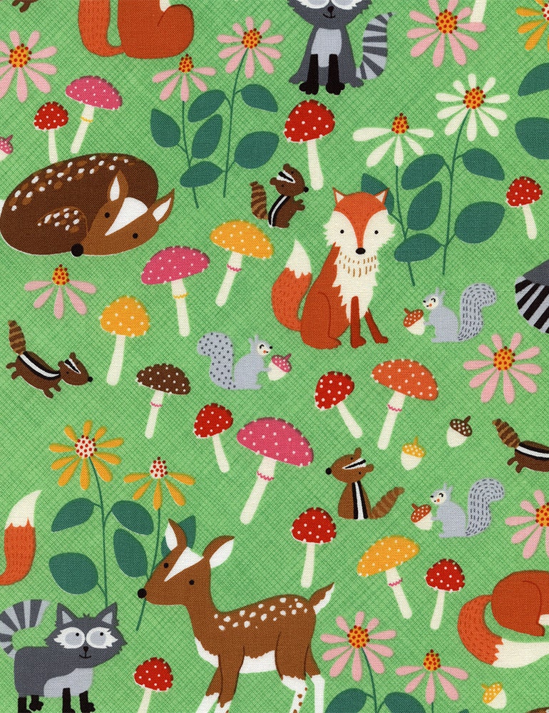 Baby Woodland Fabric Timeless Treasures Let's Get Nutty