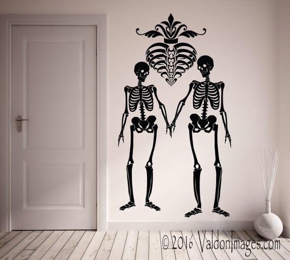 Skeleton couple wall decal skeleton wall decal by ValdonImages
