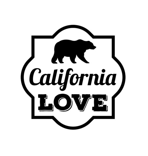 California Love with Bear Silhouette Di Cut Decal