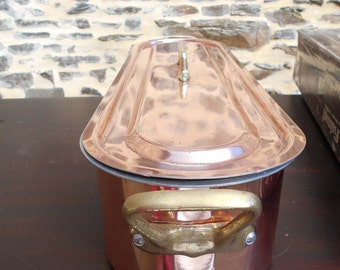 French Copper Fish Kettle/Steamer Les Cuivre des Faucogney