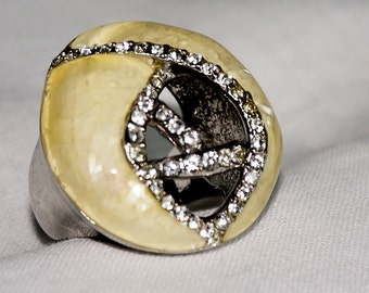 Bague strass et argent. Silver and strass ring
