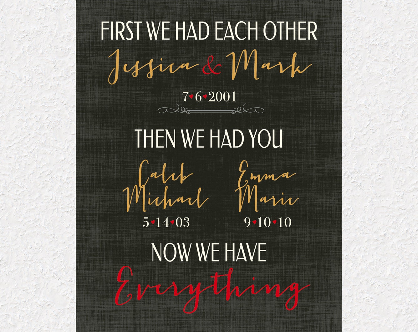 First We Had Each Other Print Then We Had You Now We Have