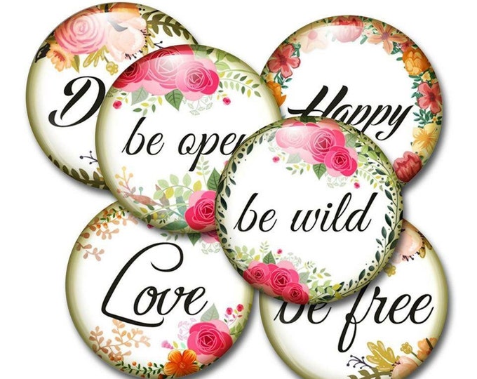 Inspirational Quote Magnets - Wedding Party Gifts - Bridal Shower Favors - Romantic Gifts - Artistic Magnets - Be Open - Be Free - Hope