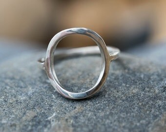 Ethical ring- Infinity ring- Open circle ring- Open ring- Geometric ring- Girlfriend gift- Sterling silver ring- Minimalist ring- Mum gift