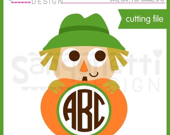 Scarecrow SVG, Fall SVG, Monogram svg, pumpkin svg, halloween svg, DXF, Cutting Files, svg Files for Cutting Machines