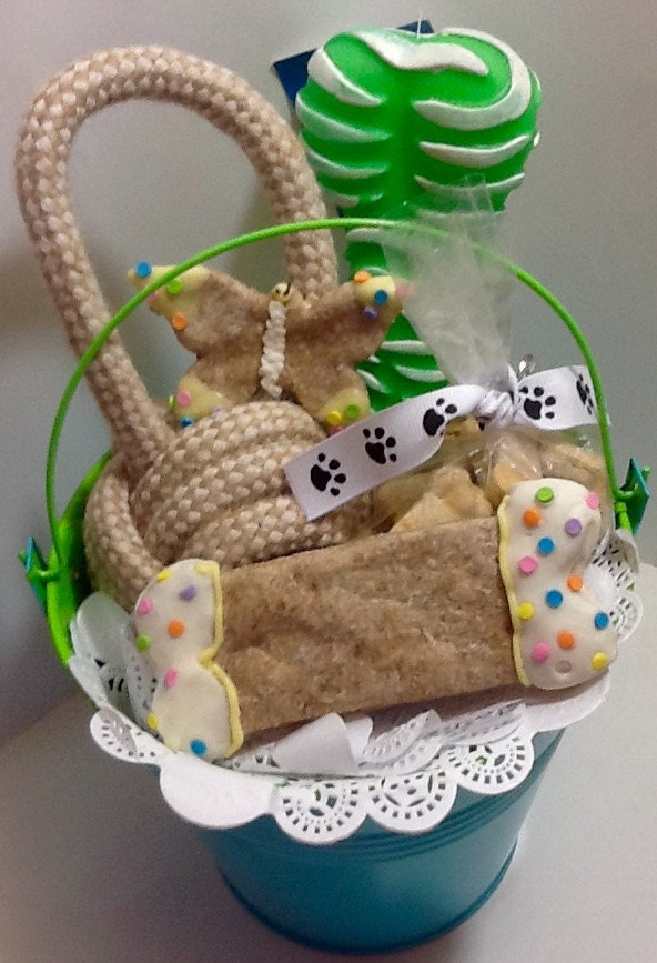 Dog Treats Dog Gift Basket by DOGBonesBoutique on Etsy