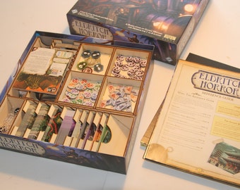 Eldritch Horror 3mm Birch ply Laser cut Game Box Organiser - quick and easy set up for a great game!