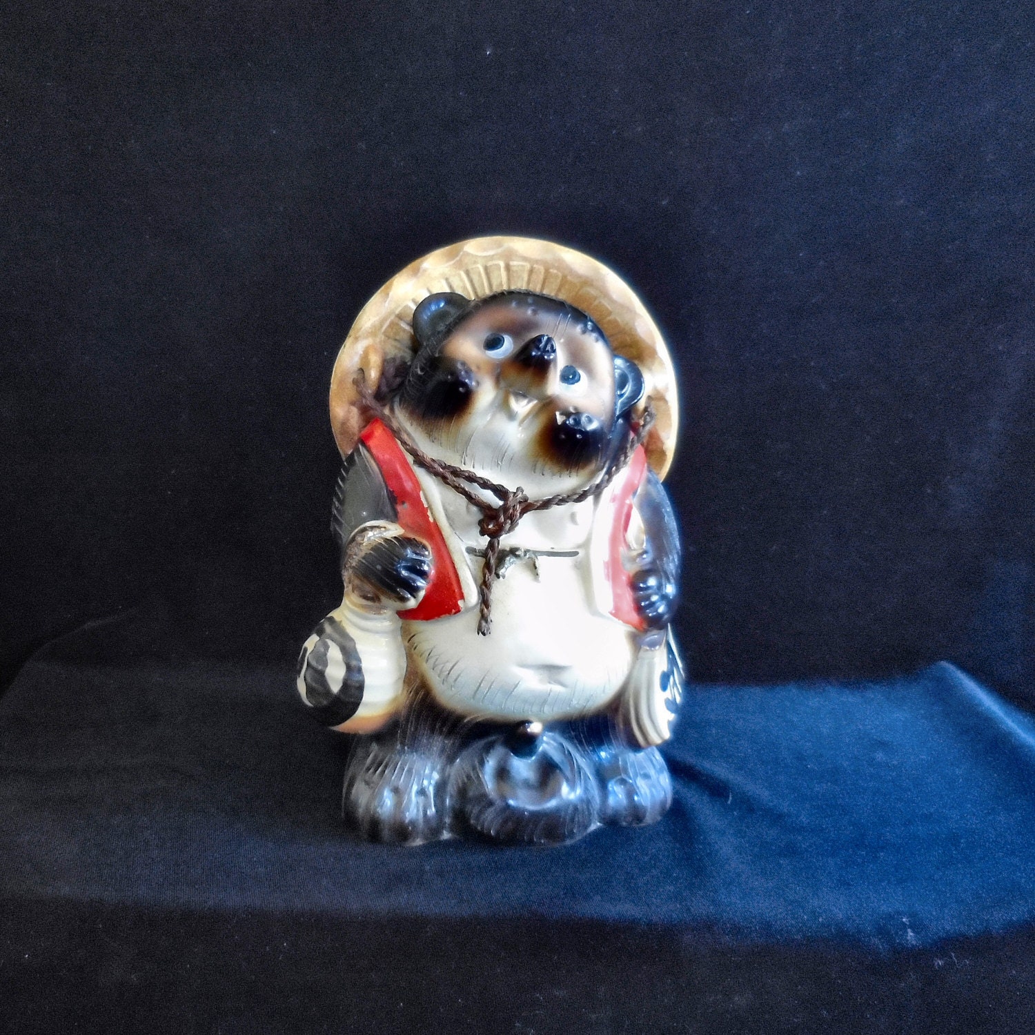 Tanuki Raccoon Dog Figurine Japanese Pottery Shigaraki Ware