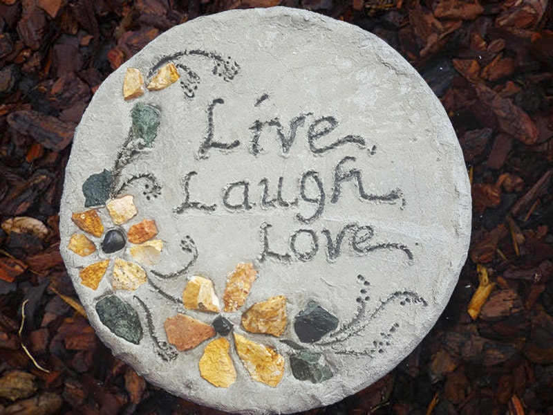 Engraved Stepping Stone Garden Decor Live Laugh