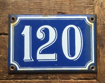 Vintage french house number ! Enamelled steel plaque