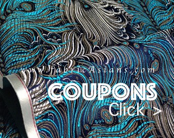 Peacock feather brocade fabric by the yard