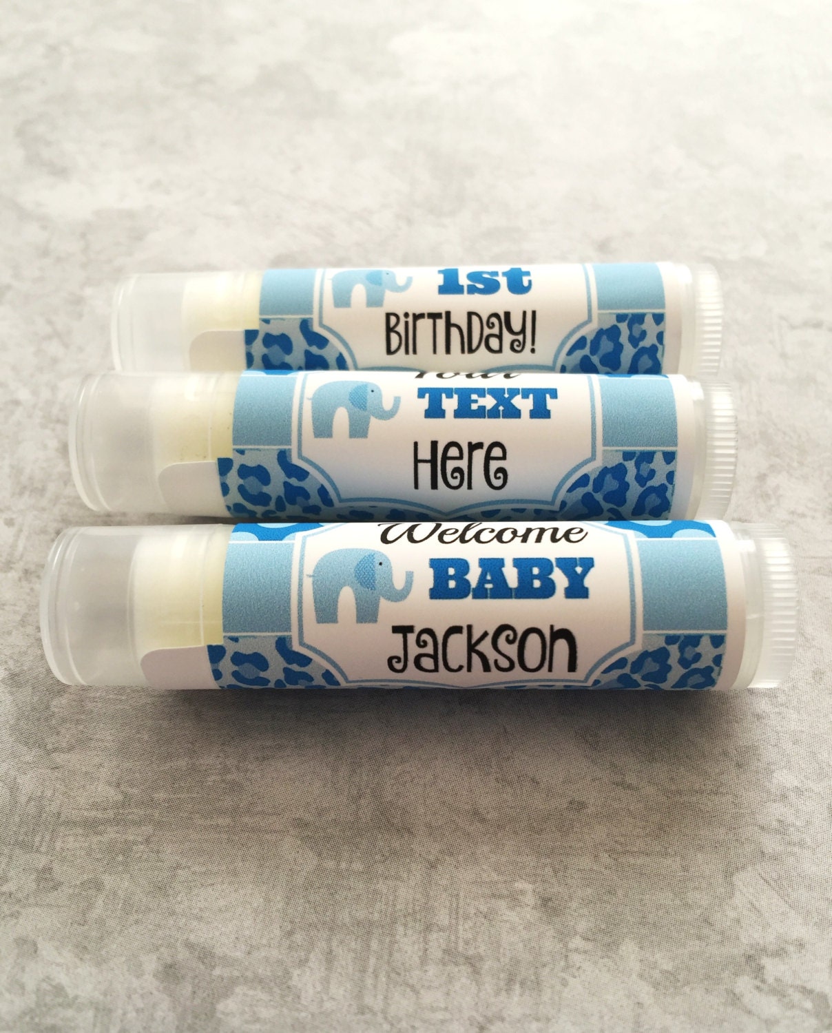 5 Pc Elephant Lip Balm Elephant Baby Shower Boy Baby Shower