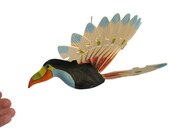 Carved Bird Toucan, Kids Room Décor Exotic Baby Mobile, Nature Nursery Folk Art Craft, Newborn Gift Idea, Handmade Hanging Fan Bird Carving Carved Bird Toucan, Kids Room Décor Exotic Baby Mobile, Nature Nursery Folk Art Craft, Newborn Gift Idea, Handmade Hanging Fan Bird Carving