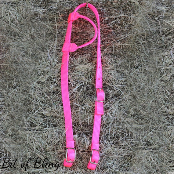 Items similar to Hot Pink Nylon Headstall, Horse Tack, Nylon Horse Tack