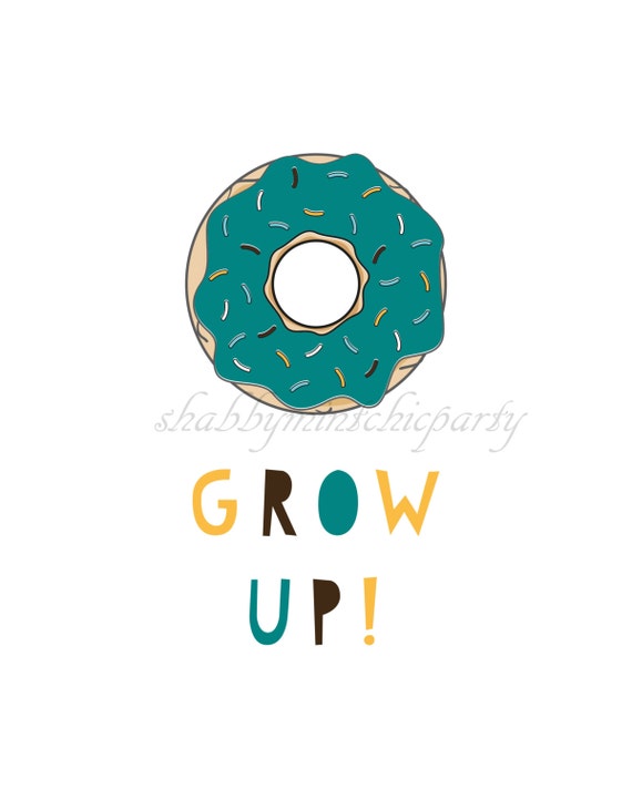 Download PRINTABLE.Donut Grow Up Wall Art.Nursery by ...