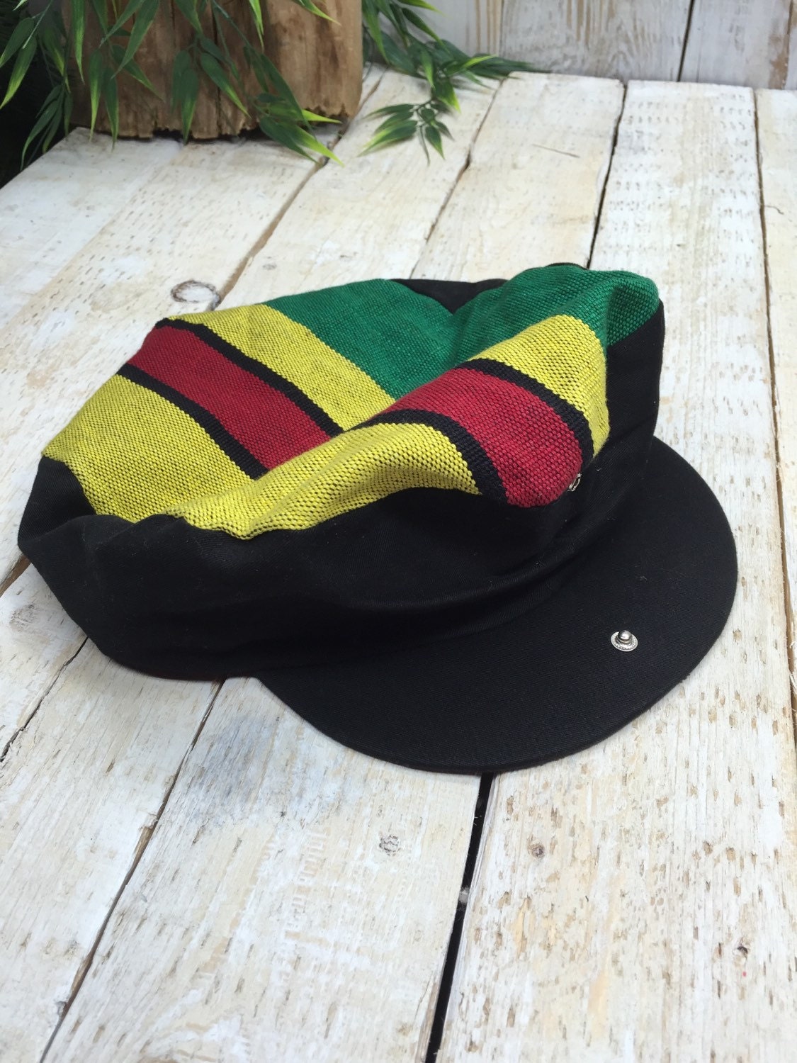 Rasta Hat Slouchy Hat Rasta Cap Rastafarian Hat Red Green Yellow, Rastafari, Reggae Hat