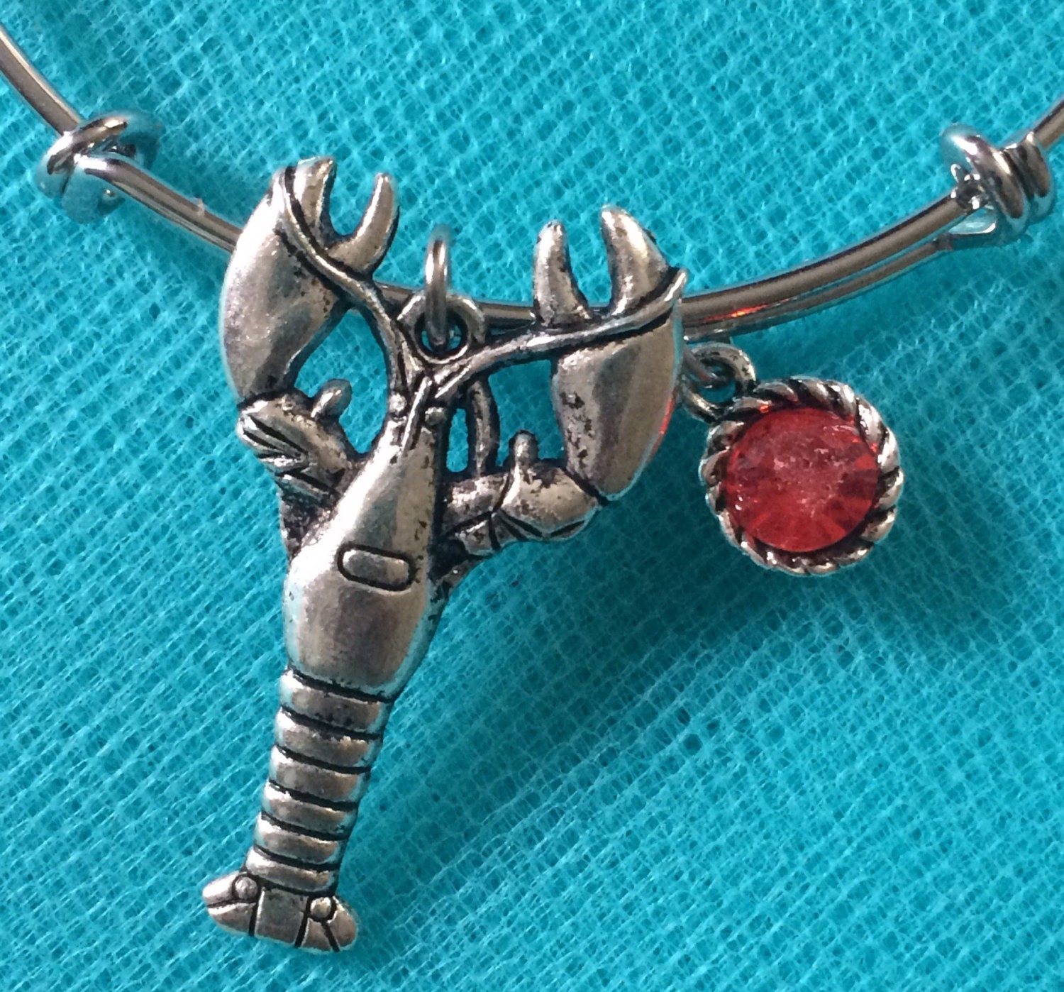 Lobster bracelet lobster charm bracelet Maine charm