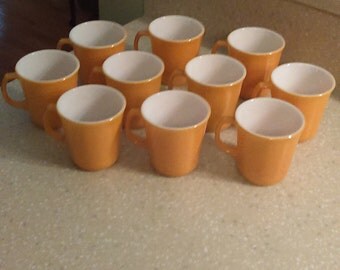 10 Corning Ware Orange/Marigold Mugs