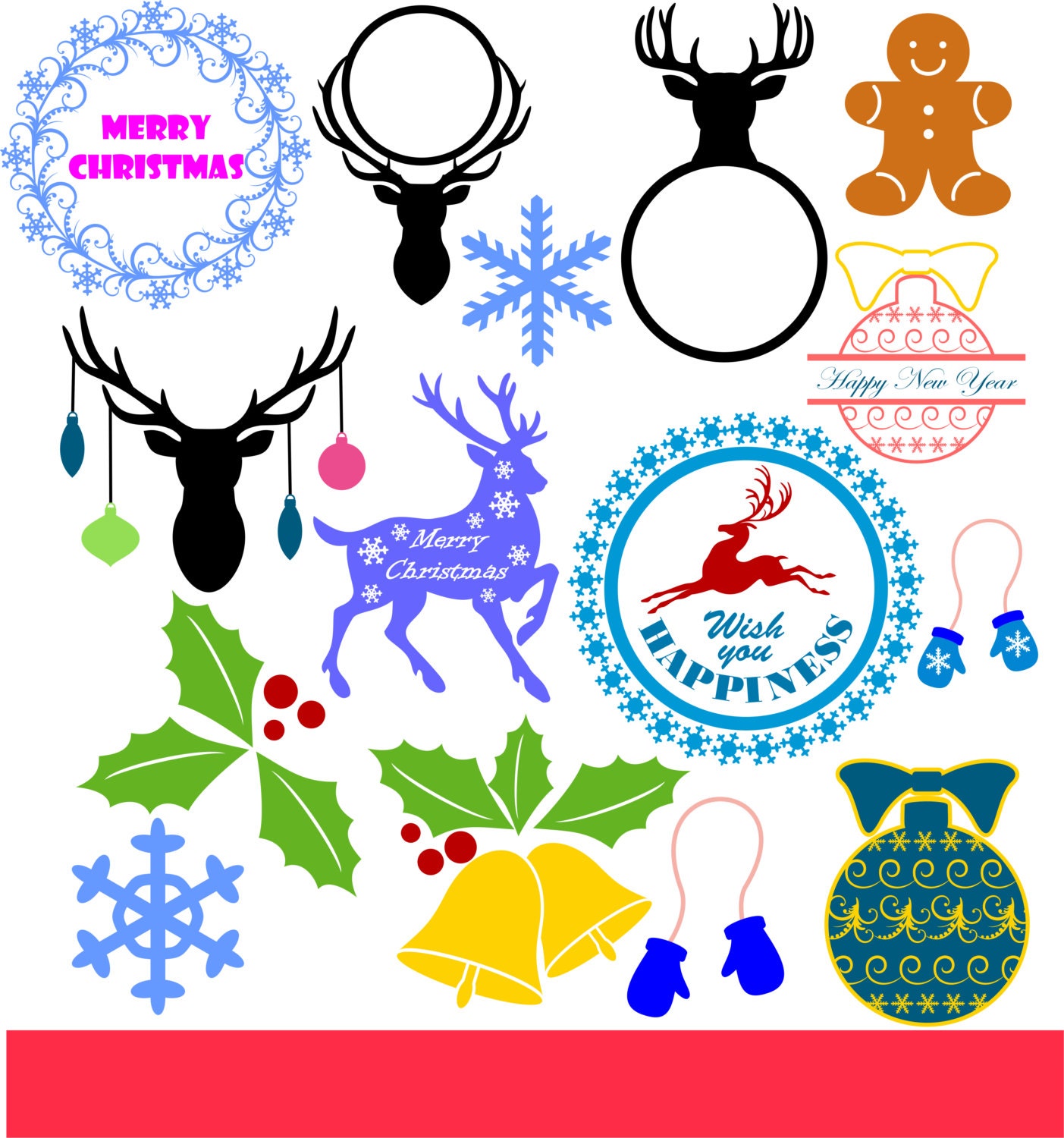 Download Christmas Clip Art / Christmas Cut Files / Christmas SVG / Christmas Monogram Frames / Christmas ...