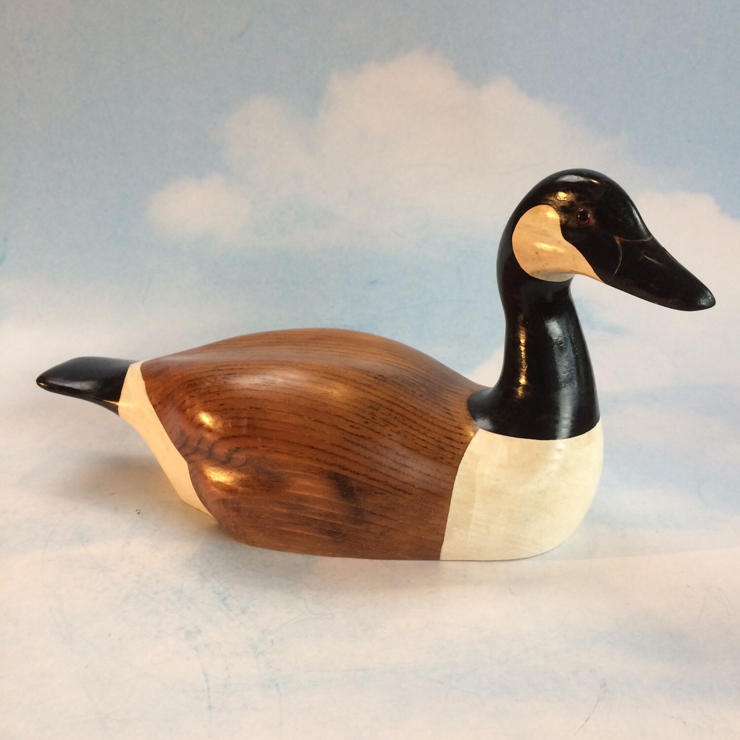 Wooden Canada Goose Duck Decoy by Ron Sadler Canada Figurine
