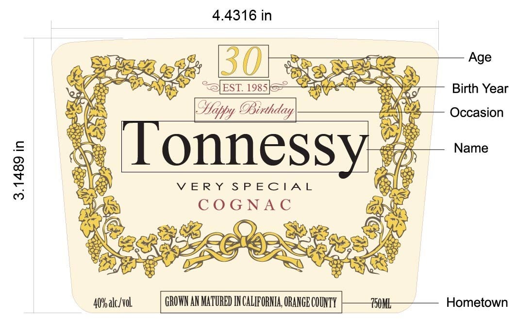 Hennessy Label Template - FREE DOWNLOAD