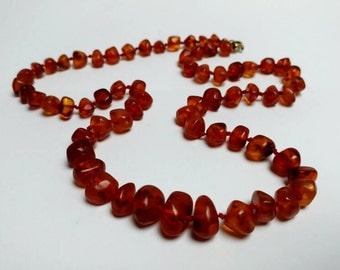 Vintage genuine amber necklace tested