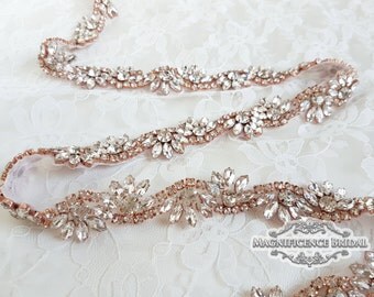 Thin bridal belt, Rose gold belt, rose gold bridal belt, rose gold, rose gold sash, skinny belt, Bridal belt, Wedding belt, sash belt, LILLY