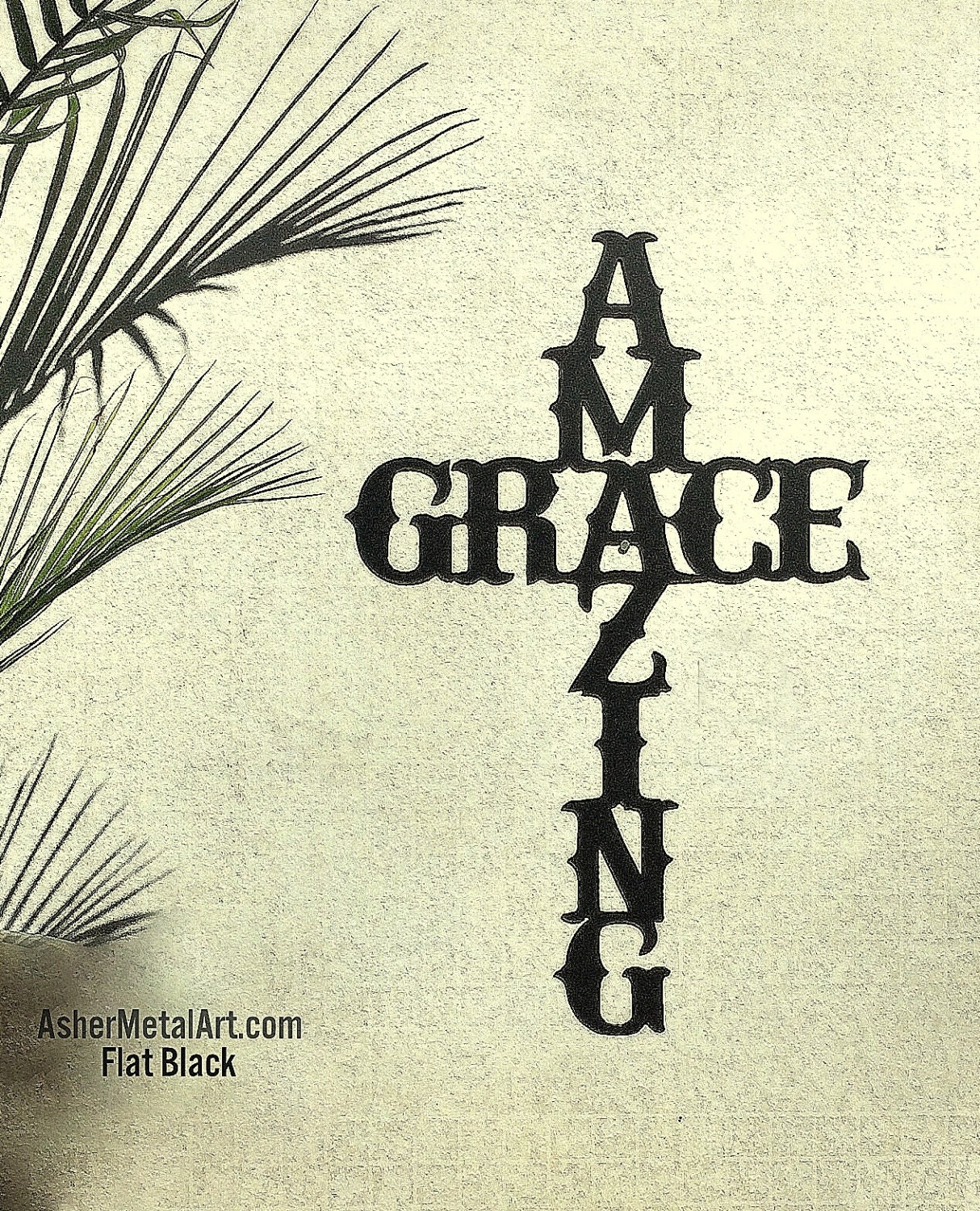 Amazing Grace Cross Metal Hanging Sign 18 Metal Wall