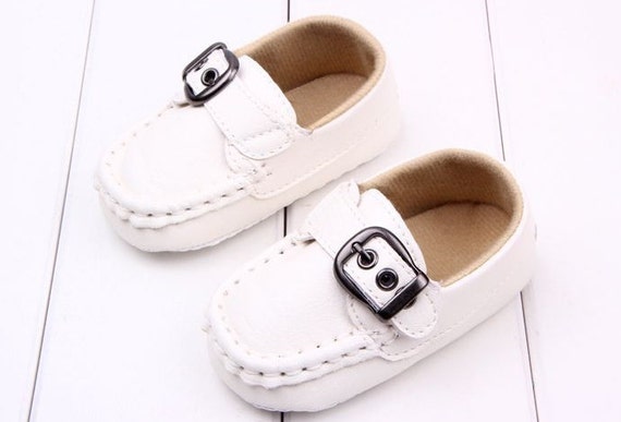  White  Infant  Baby  Boy  Dress  Shoes  by HappyBabyChateau on Etsy