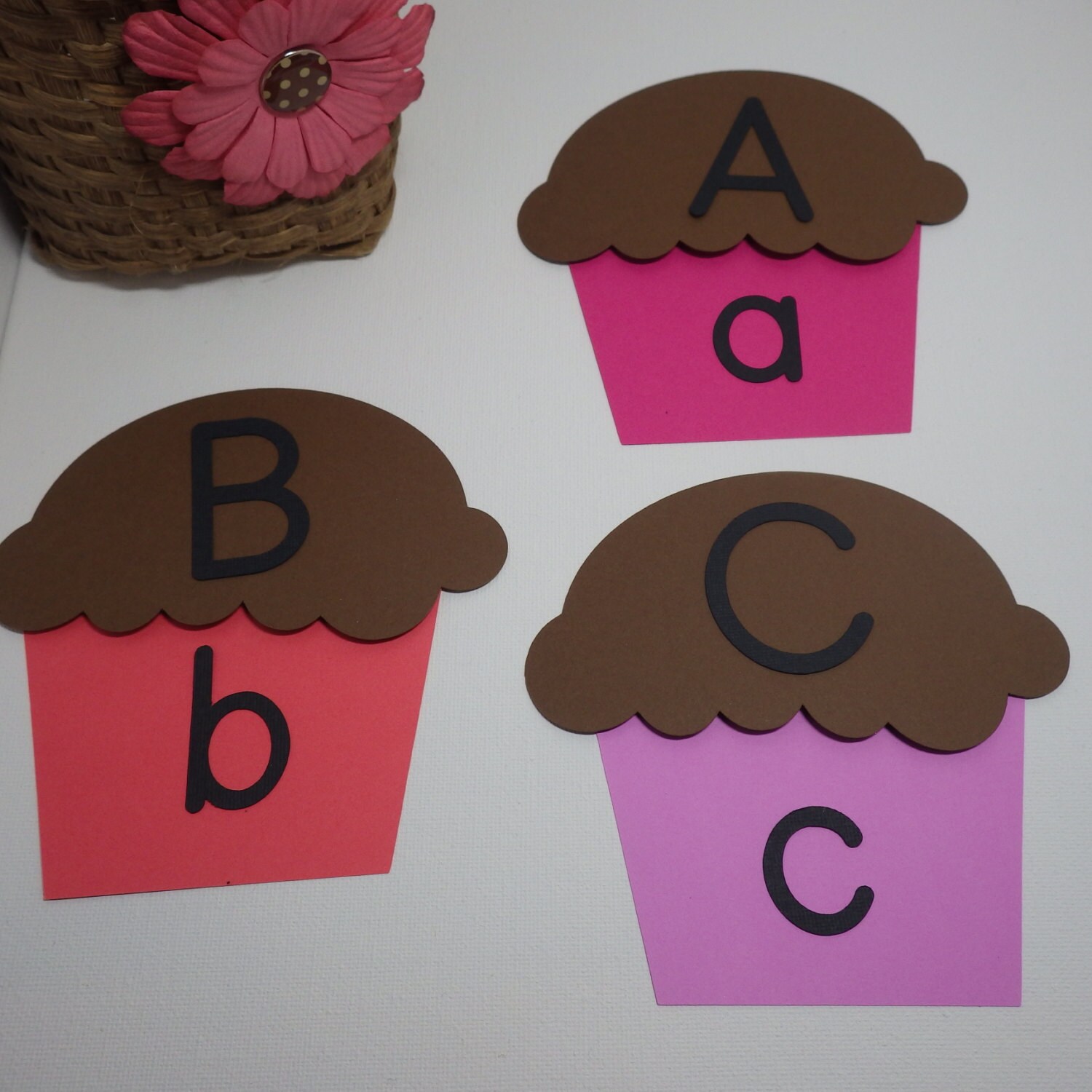 Cupcake Die Cut Set Alphabet ABC Match Learning games